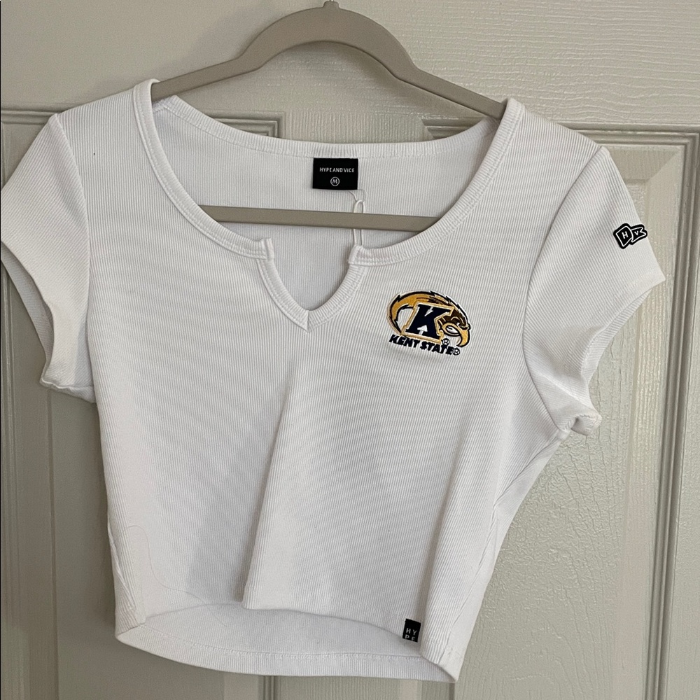 White Kent State Women's Short Sleeve Tee